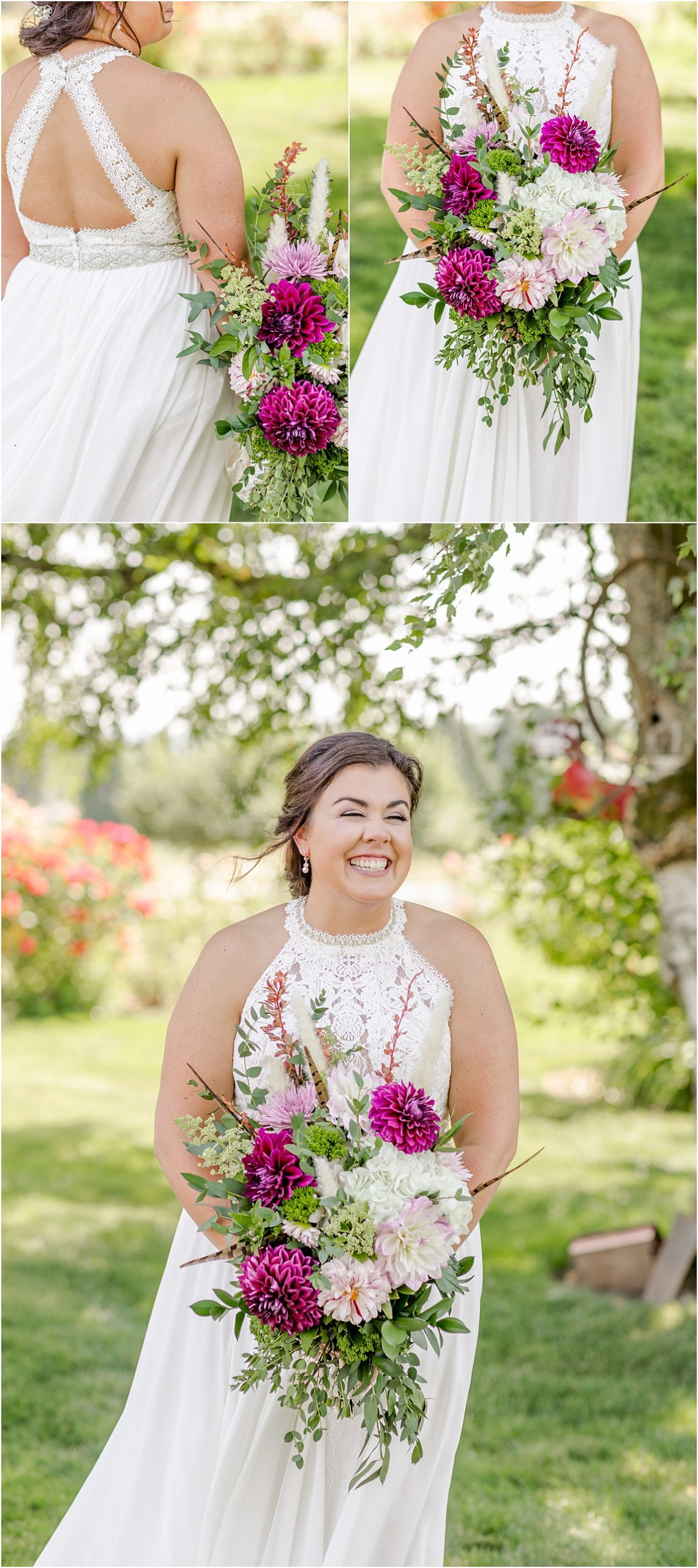 bridal florals, wedding dress, florals