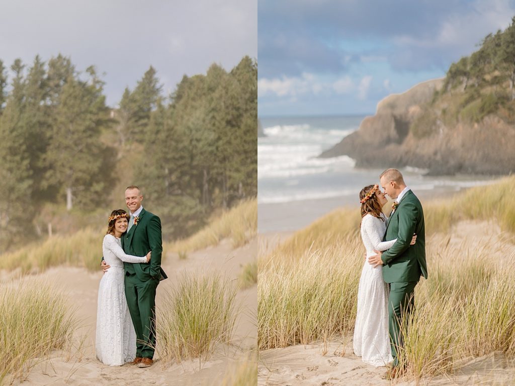 forest and beach elopement