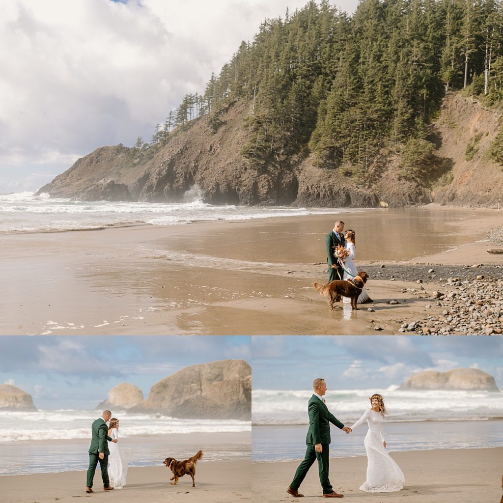 forest and beach elopement