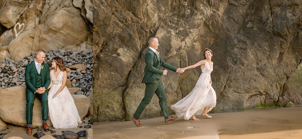 ocean and forest elopement